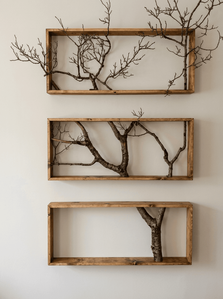 Cadres décoratifs en branches naturelles
